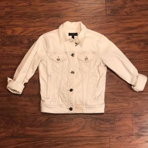 J Crew Factory White Denim Jacket